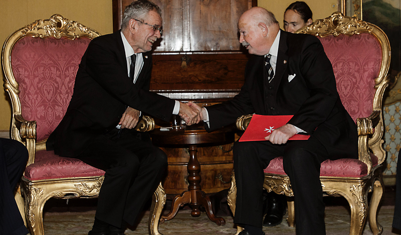The President of Austria received by the Order of Malta’s Lieutenant of the Grand Master