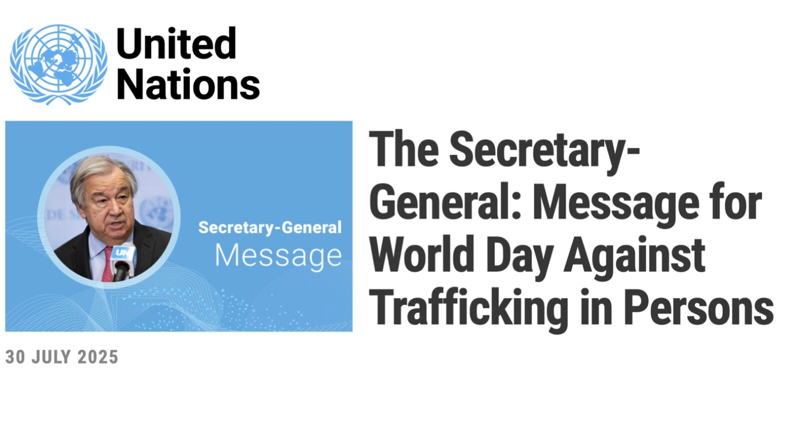 World Day Against Trafficking in Persons