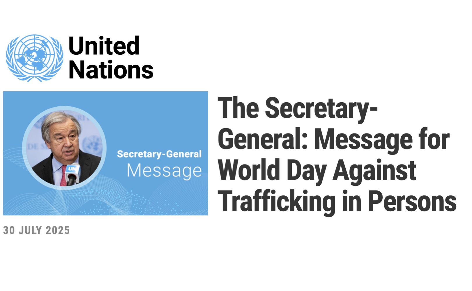 World Day Against Trafficking in Persons