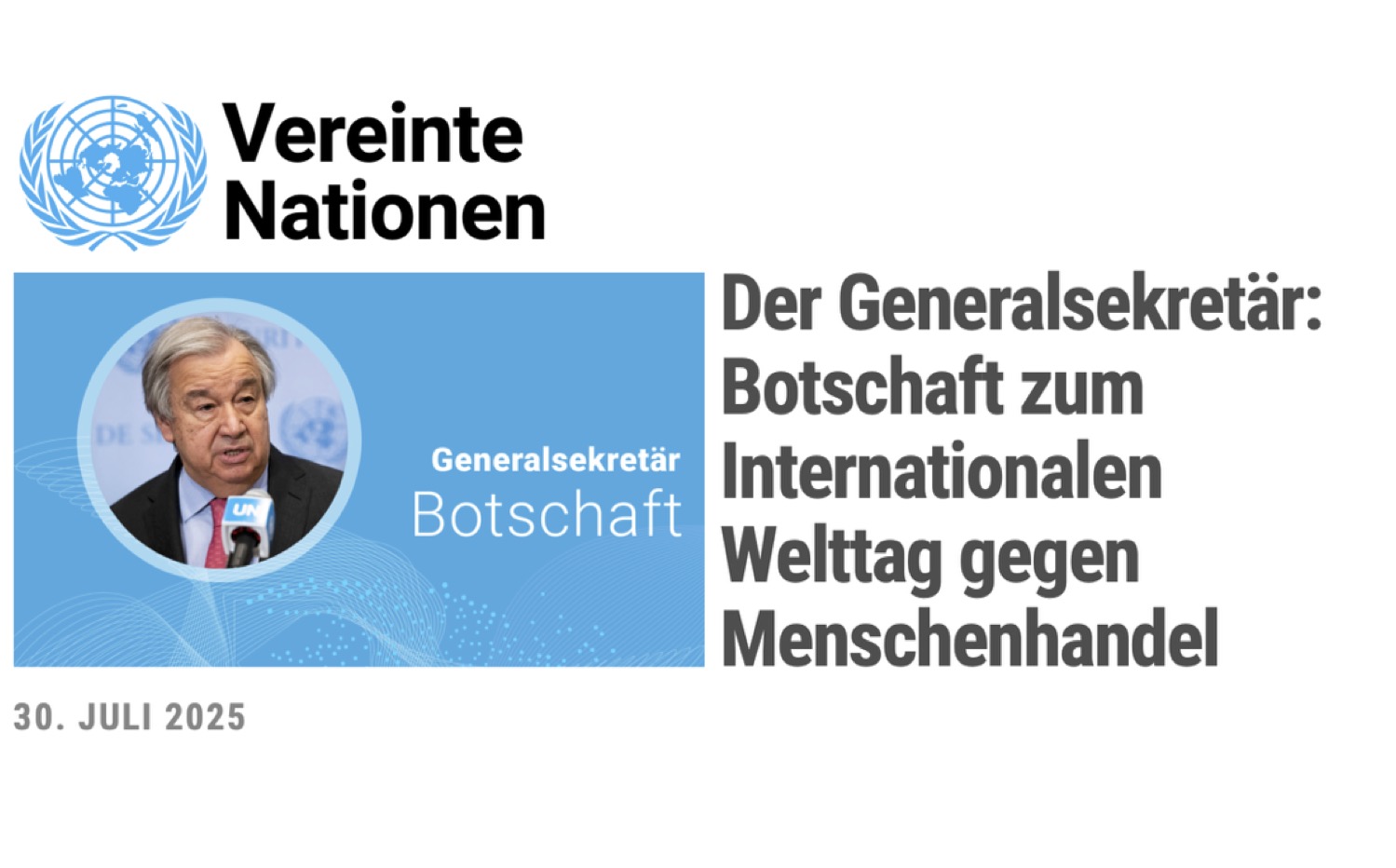 Internationaler Welttag gegen den Menschenhandel